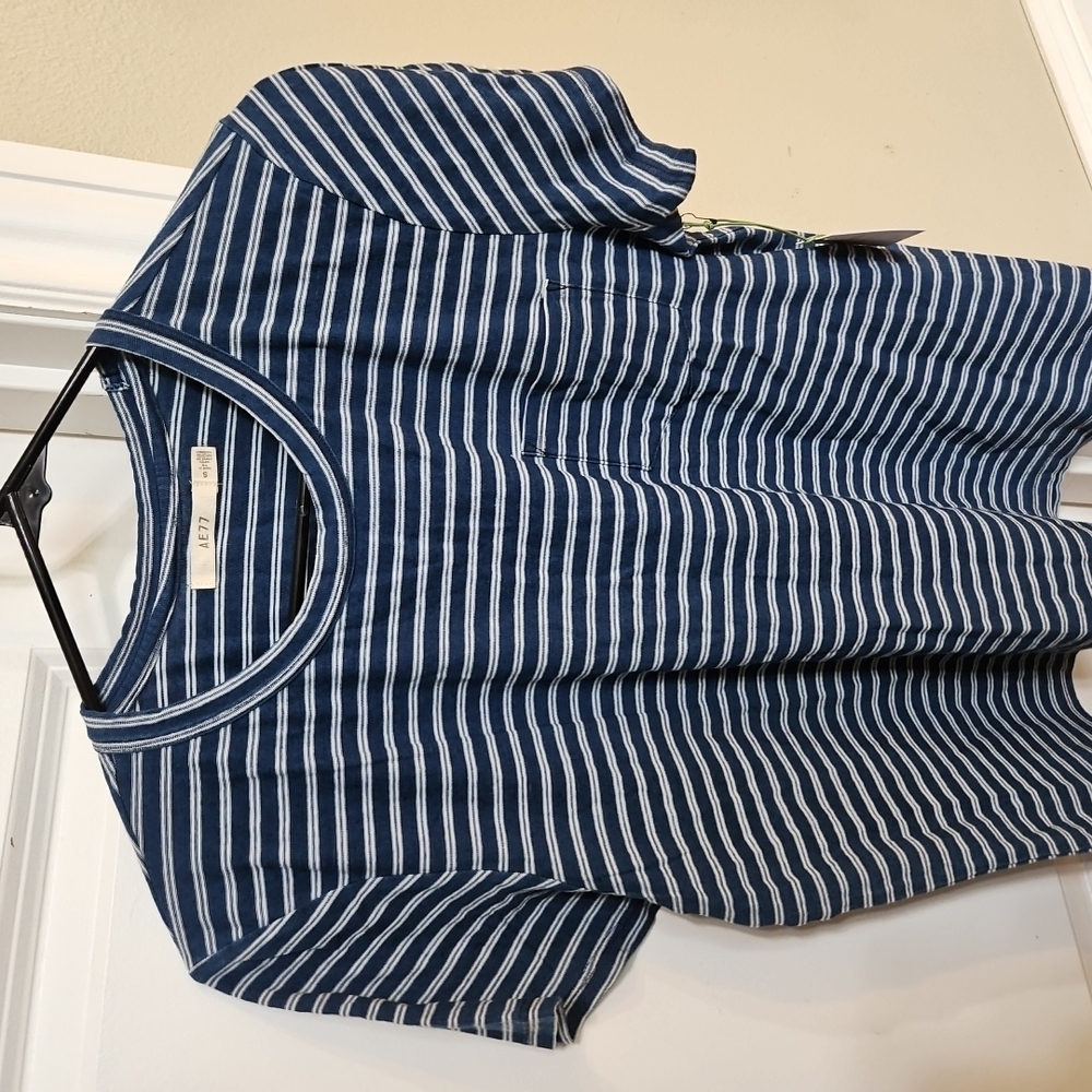 Striped Blue Short Sleeve Tee